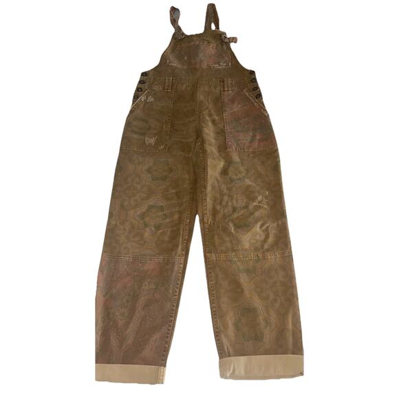 Anthropologie Pilcro Denim The Wanderer Overall 29 New Brownish Flora - Picture 10 of 11